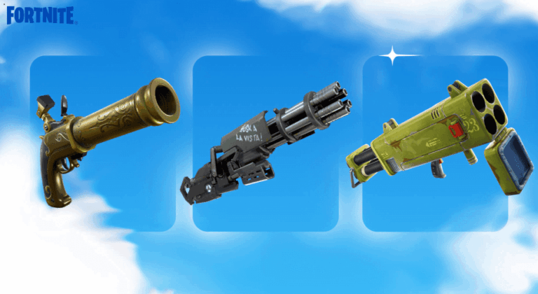 fortnite og flint knock pistol minigun and quad launcher