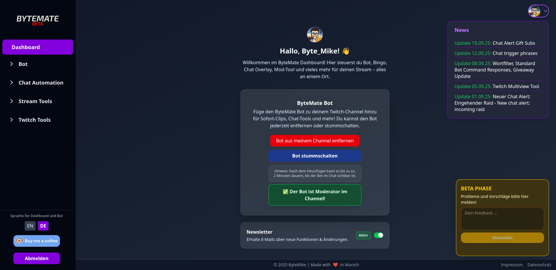 ByteMate Dashboard