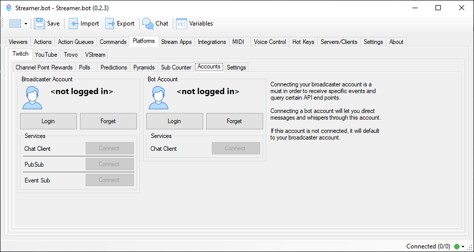 Streamer.bot Account