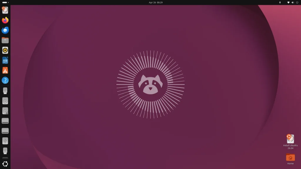 Ubuntu-Desktop mit Dock am linken Bildschirmrand